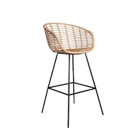 Silla Bar Lincon Rattan Natural 65 cm